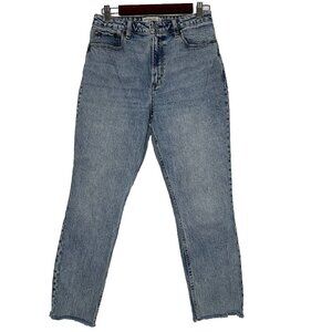 Abercrombie & Fitch The Mom High Rise Blue Jeans Size 28 Distressed Stretch